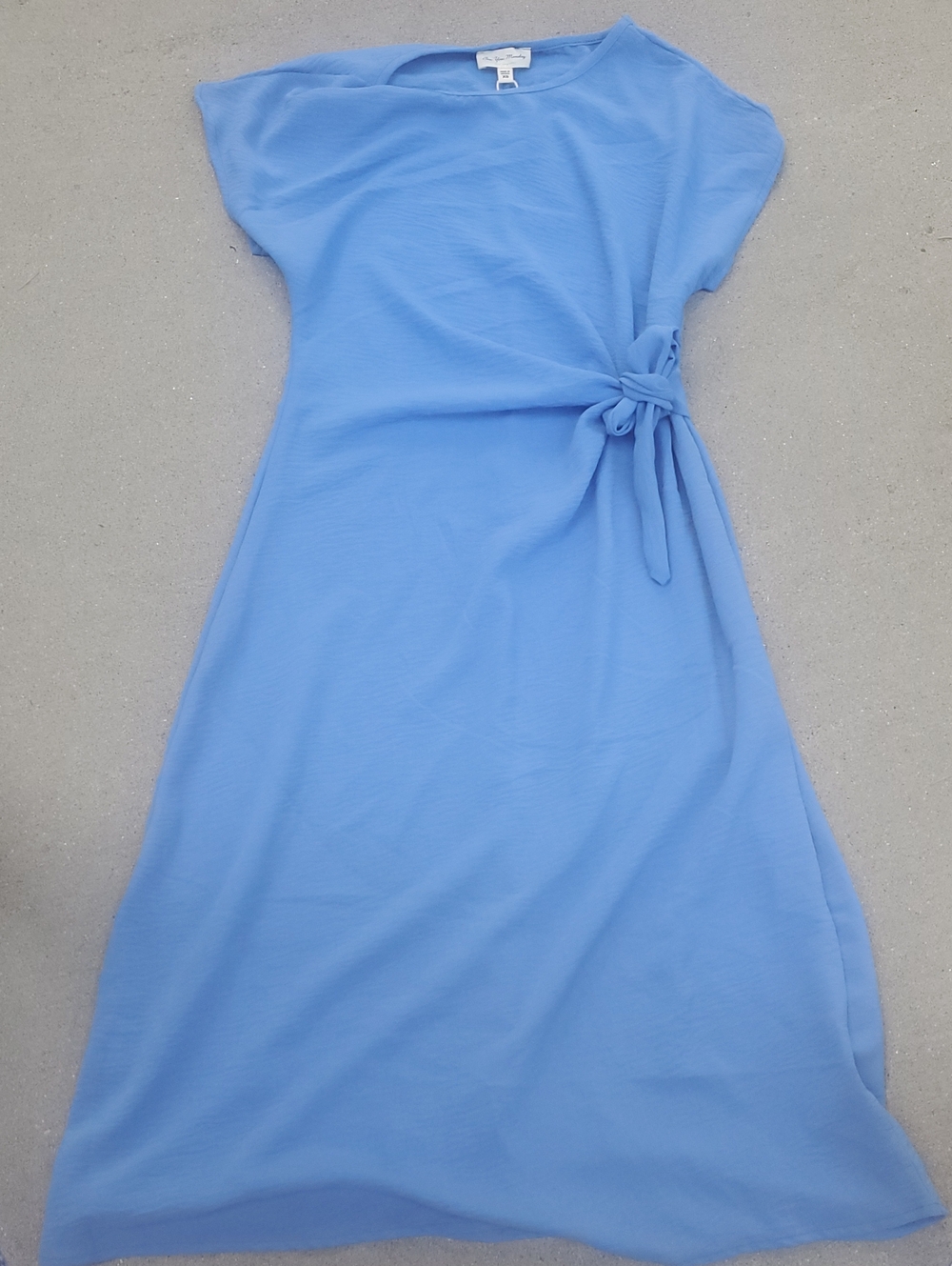 See You Monday Classic Side-Tie Blue Women's Dress Size Xs Pass Knee Length